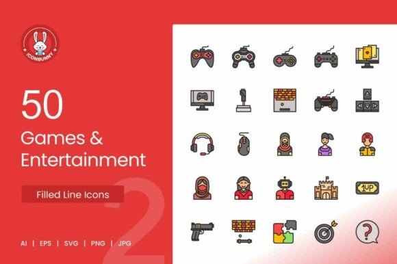 50 Games Entertainment Filled Line: Graphics & Icons