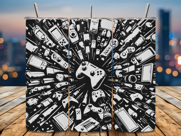 Abstract Gaming Controller Graphics for Crafts