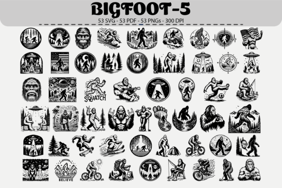 Bigfoot Vector Clipart: 53 Graphics & Illustrations