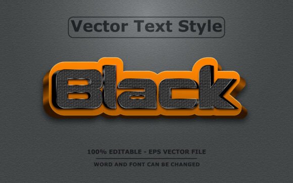 BLACK Vector Text Effect: Bold Graphics & Templates