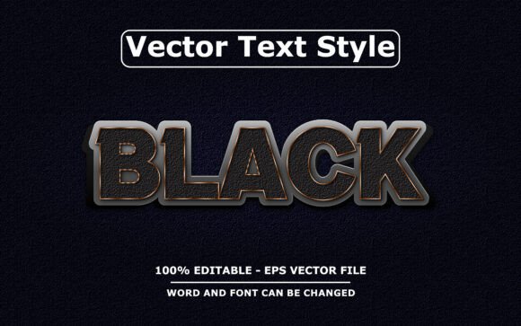BLACK Vector Text Effect: Bold Graphics & Templates