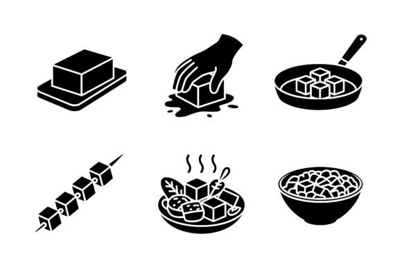 Blocky Food Pixel Art Icons: Retro Graphics for Brands