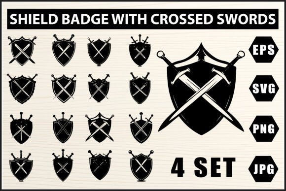 Crossed Sword Shield Logos Set: A Designer's Review