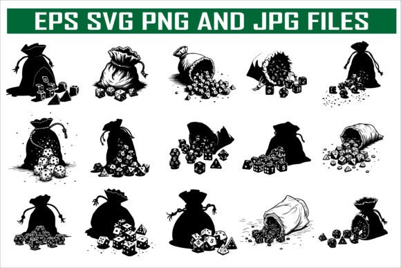 Dice Shape Silhouette Vector Collection: Graphics & Illustrations