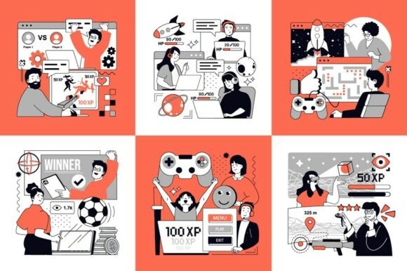 E-sport and Video Game Concepts: Graphics & Illustrations