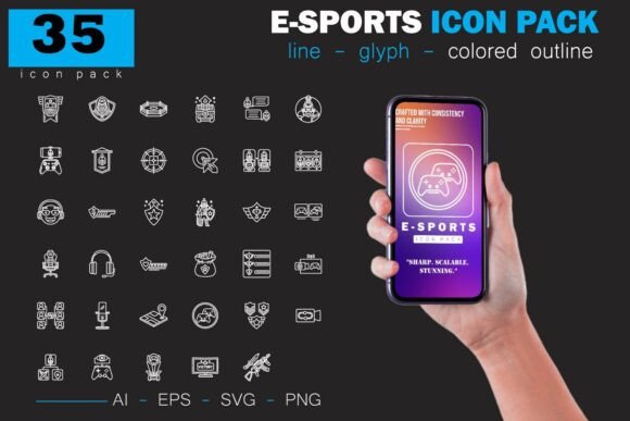 E-Sports Icon Pack: Modern Graphics for Gaming Sites