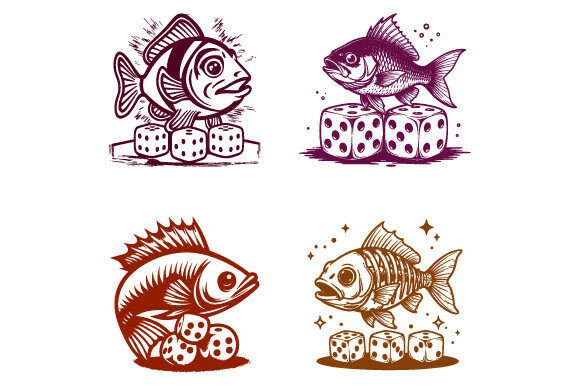 Edgy Fish Graphics: Bold Illustrations for Brands