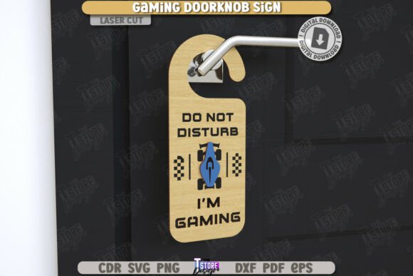 Gamer Door Knob Hanger Laser Cut Design for Other Home Decor