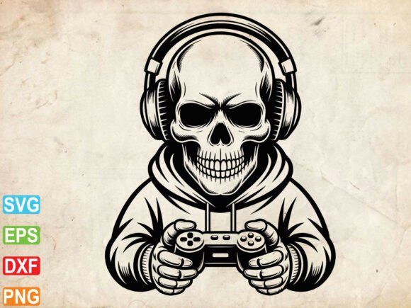 Gamer Skeleton Svg: Graphics for Crafts