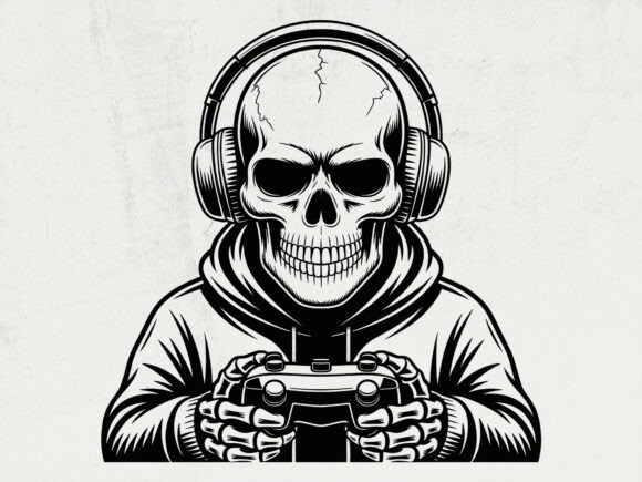 Gamer Skeleton SVG: Graphics for Crafts & Branding
