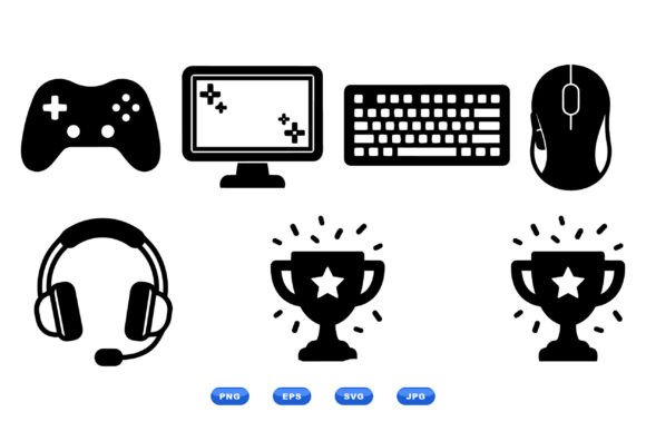 Gaming Icon Clipart Collection: Graphics for Crafts