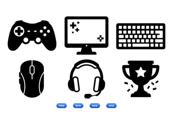 Gaming Icons Vector Pack for Graphics and Crafts