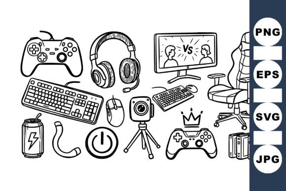 Gaming Setup Clipart Pack: Graphics for Crafts