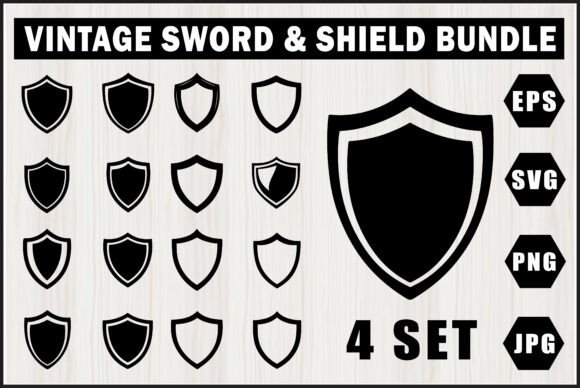 Minimal Shield Vector Badge Set: Graphics and Logos