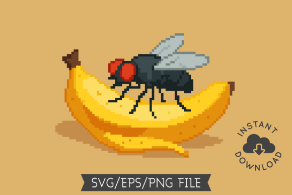 Pixel Art Fly on Banana: Graphics & Illustrations Review