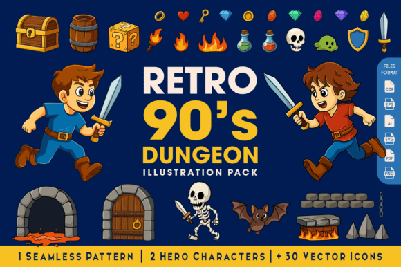 Retro 90s Dungeon Illustration Pack Review