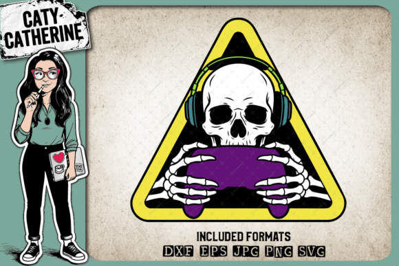 Skeleton Gamer SVG: Graphics for Crafts