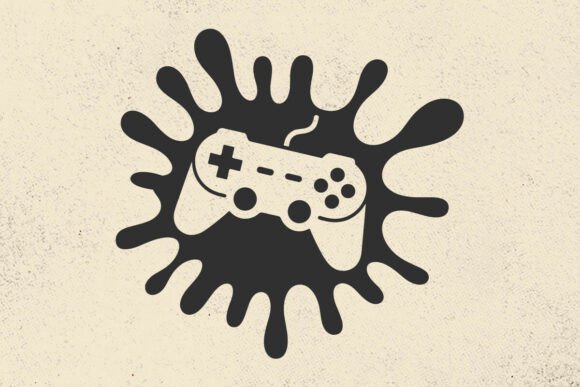 Spatter Gaming Controller SVG for Graphics & Crafts