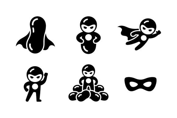 Superhero Comic Icon Set EPS: Bold Graphics & Icons