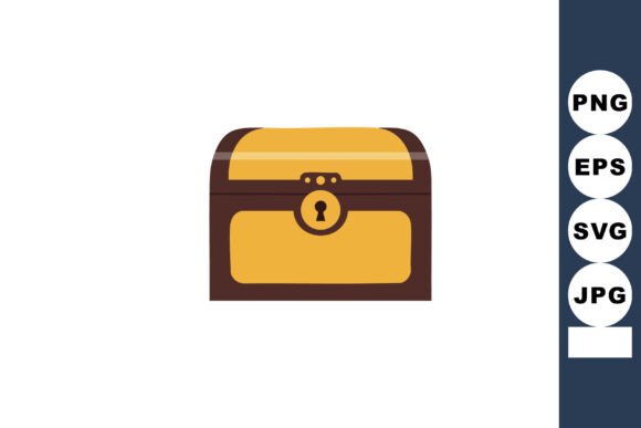 Treasure Chest Vector Illustration with Graphics & Illustrations