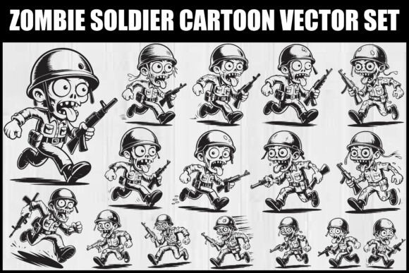 Zombie Soldier Cartoon Vector Set Review
